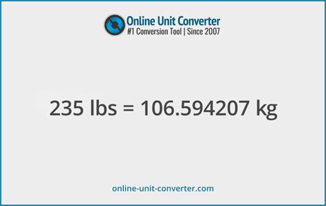 235 pounds|235 pounds to kilograms conversion (235 lb to kg)